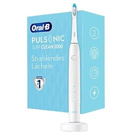 Звукова зубна щітка Oral-B Pulsonic Slim Clean 2000 White - для догляду за зубами та яснами, 2 режими чищення, таймер, Braun