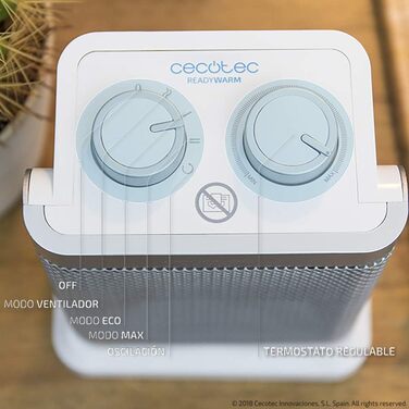 Керамічний обігрівач Cecotec Ready Warm 6100: поворотний, 1500 Вт, 3 режими, термостат, захист від перекидання, для кімнат до 20 м², білий