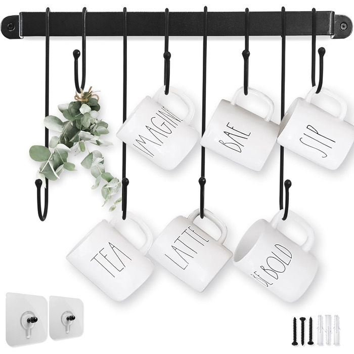 AJART Coffee Cup Hook Shape Hand-Forged (43.2 cm), Free and very flexible for utensil holder