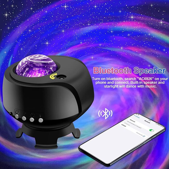 Galaxy Projector with Nebula & Galaxy Effects - LED Star Night Light - Black