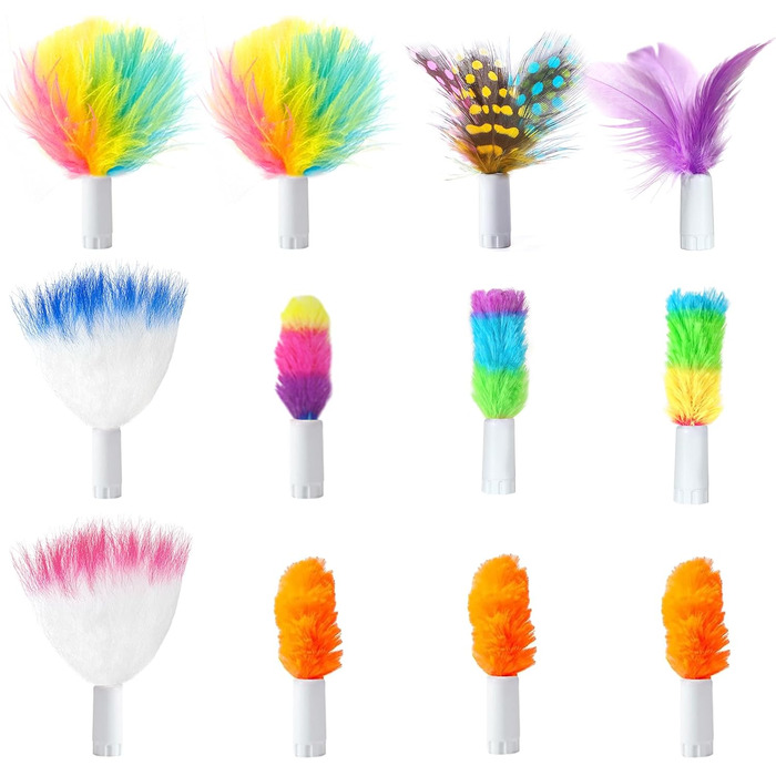 GoldenSun Cat Toy, 3 in 1 Electric Interactive Automatic Toy for Cats, Whack-A-Mole, Fluttering Butterfly, including Ball, USB Rechargeable Cat Teaser with 6 Attachments (Colorful Feathers)