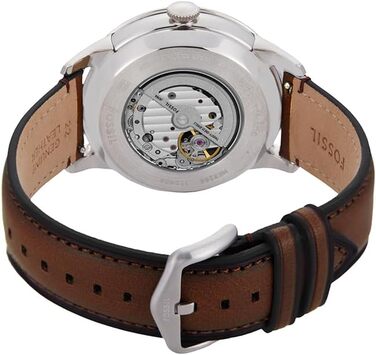 Годинник Fossil Townsman для чоловіків: механічний годинник з автоматичним заводом, корпус та браслет з нержавіючої сталі або шкіряний ремінь (44 мм, щетина верблюда)