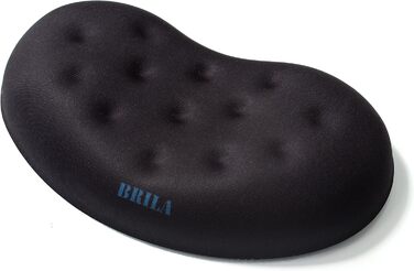 Підставка для зап'ястя BRILA Maus - ергономічна подушка з memory foam для ноутбука, комп'ютера, роботи та ігор, чорна