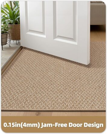 Килимок вхідний COLOR&GEOMETRY 44 x 76 см, протибрудовий килим для дому, нековзкий килимок біля дверей, колір хакі