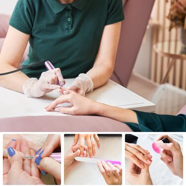 Електрична машинка для манікюру Nagelfräser 11 в 1 з регулюванням швидкості 20000 об/хв для гель-лаку, акрилу та апаратної манікюру (фіолетовий)