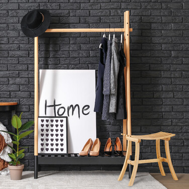 Relaxdays Curved Bamboo Stool