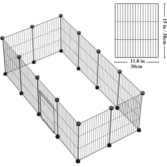 Металевий загін для кроликів LANGXUN, 12 шт. (120x60x38 см)