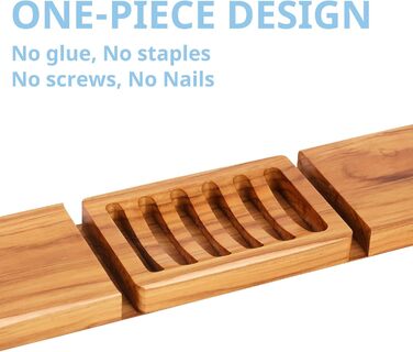 Дерев'яна мильниця з теку (водоспад) від HTB - мильниця з дерева для ванної, кухні, умивальника та стільниці