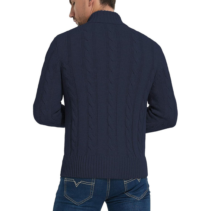Чоловічий в'язаний кардиган NITAGUT, стильний зимовий, лаконічний, теплий, темно-синій