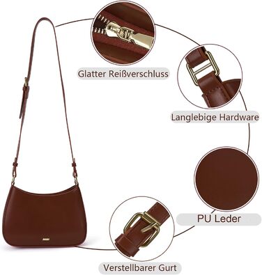 Сумка жіноча TIAASTAP Hobo Y2K через плече, маленька елегантна сумка зі штучної шкіри PU, кофейного кольору для дівчат-підлітків