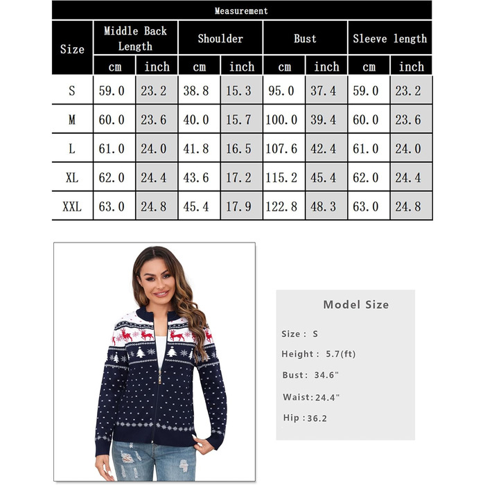 Синій жіночий святковий светр-кардиган Sykooria з капюшоном та блискавкою, теплий, на блискавці, для святкування Різдва, розмір S-XXL