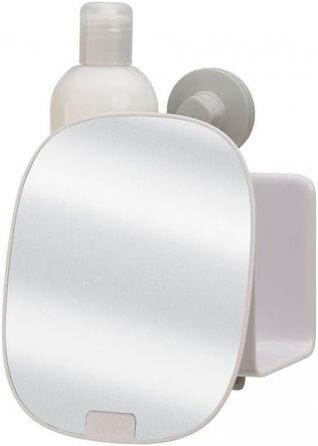 Joseph Joseph EasyStore Compact Shower Shelf with Adjustable Mirror – White