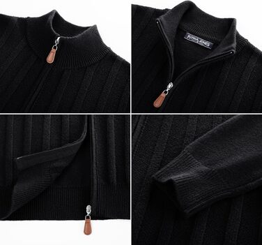 Кардиган чоловічий PJ PAUL JONES на блискавці та зі стійким коміром, чорний (S)