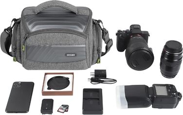 Водонепроникна сумка для камери DOMISO: для DSLR, системних та компактних камер Canon, Sony, сіра