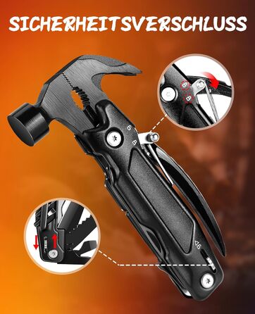 Багатофункціональний молоток-мультитул 14-в-1: плоскогубці, пилка, викрутки та інше. Компактний інструмент для кемпінгу, туризму, виживання, авто-надзвичайних ситуацій. Чудовий подарунок для чоловіків, на День батька для тата