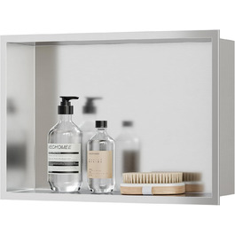 Neodrain Corner Shower Shelf Stainless Steel Shower Shelf Single Shelf Storage for Bathroom 45 x 30 cm, Brushed