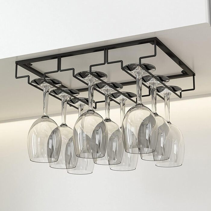 Стійка для бокалів Spldsun, металева, для кухні, бару, ресторану (3 слоти, чорний)