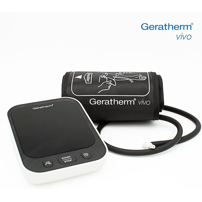GERATHERM vivo – Точний цифровий тонометр на плечі та пульсометр для двох користувачів з контролем положення манжети та індикатором ВООЗ