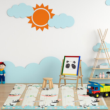 Relaxdays Foldable Play Mat with Animal Motifs