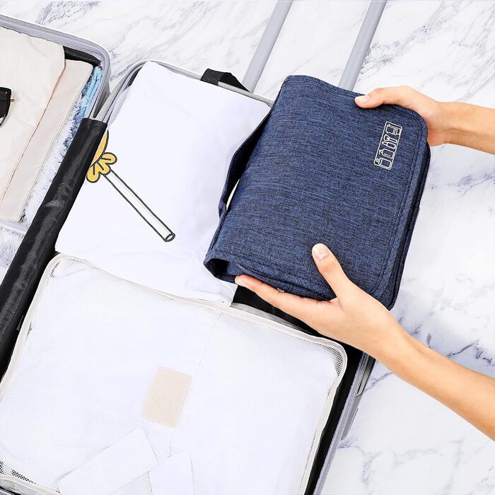 AiQInu Сумка для туалетних речей з гачком, унісекс, складана, для подорожей, турквезева