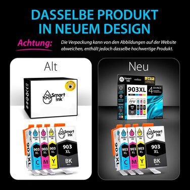 Комплект картриджів Smart Ink для HP 903 XL (Чорний, Синій, Червоний, Жовтий) з чипом для принтерів OfficeJet Pro 6950, 6960, 6970