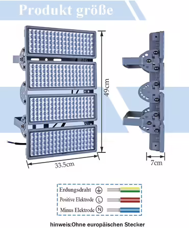 Rugging Flutlichter LED Floodlight Outdoor 100W LED Spotlight 10000lm Super Bright Floodlight 3000K IP67 Waterproof Outdoor Spotlight for Lawns, Backyards (400W-W)