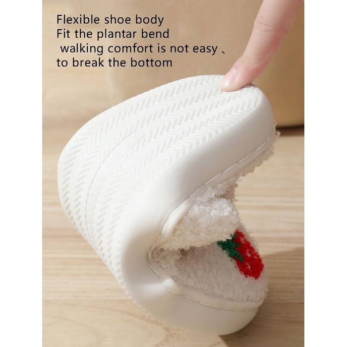 Тапочки домашні жіночі та чоловічі зимові теплі з м'якою підкладкою. Модель 'Клубніка' (38/39 EU)