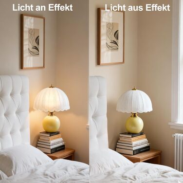 LED настільна лампа, невеликий скляний світильник з 3 режимами кольору, вінтажний приліжний світильник для вітальні та спальні