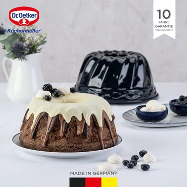 Форма для кексу Gugelhupf Dr. Oetker 22 см, емальована, стійка до подряпин і порізів, темно-синя