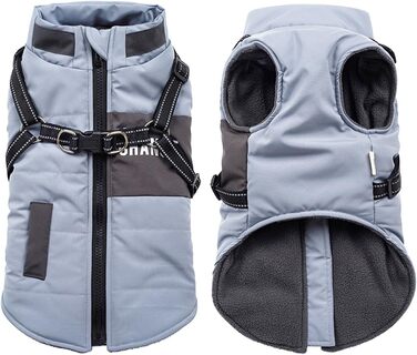 Osleidy Dog Winter Coats, Ware Dog Antel Reflective Dog Clothing Waterproof Puppy Vest for Cold Weather it Dog Harness for Small Medium Dogs (White, ) (XXL, Blue)