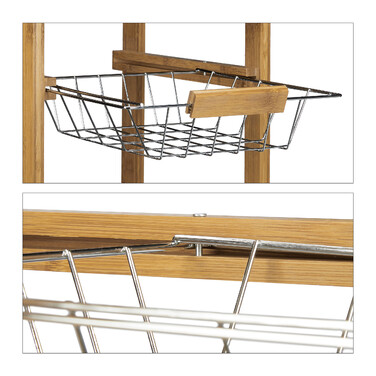 Relaxdays Kitchen Cart ALFRED S with 2 Baskets