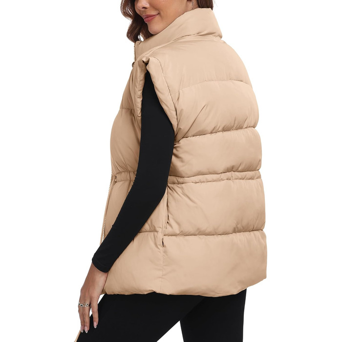 Жіночий пуховик ELLEVEN великого розміру, теплий, з капюшоном, на блискавці, з кишенями (L, Хакі)