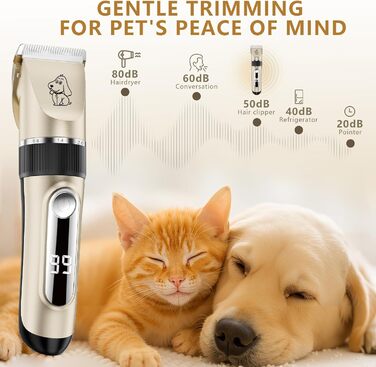 Професійна машинка для стрижки тварин IPX7: тиха, бездротова, для собак та котів. Підходить для всіх типів шерсті