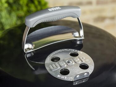 Вугільний гриль Weber Classic Kettle 47 см, порцелянове емалювання, з термометром і колесами, чорний