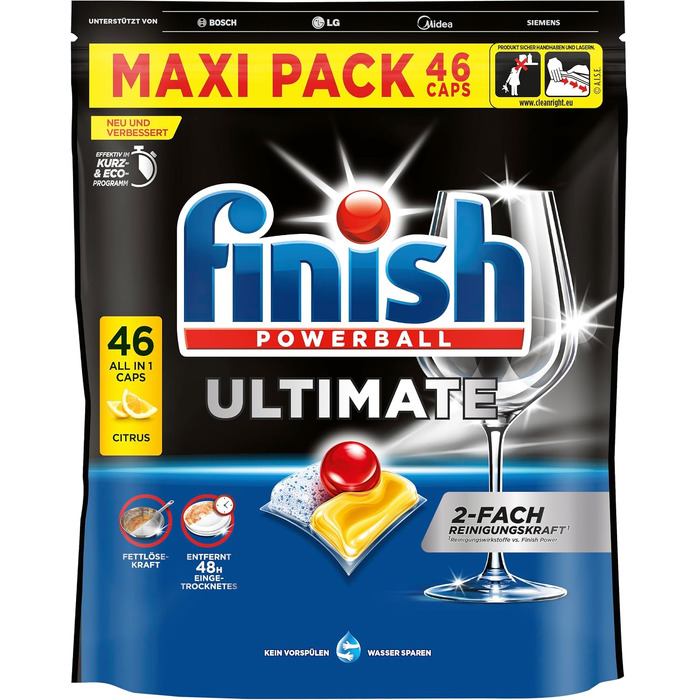 Таблетки для посудомийних машин Finish Ultimate Citrus, XXL упаковка, 276 шт — максимальне очищення, розчинення жиру та блиск
