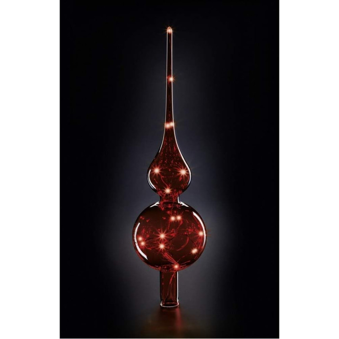 Lumix® Tree Topper Rotating LED Glass Christmas Tree Top 29cm Hand-Blown with String Lights Christmas Tree Ornament Decoration 1 Piece MADE IN GERMANY 76032