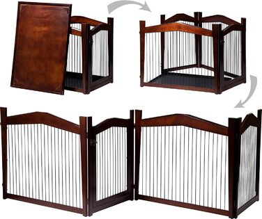 Дерев'яний вольєр для собак Dobar® розмір M з функцією столу - вольєр-будка для собак, 83 x 55 x 59 см, білий (коричневий, L 101 x B 71 x H 80 см)