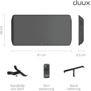 Електричний конвектор Duux Edge Smart 1500W - енергозберігаючий нагрівач для ванної кімнати, з термостатом, для приміщень до 20 м² - сірий