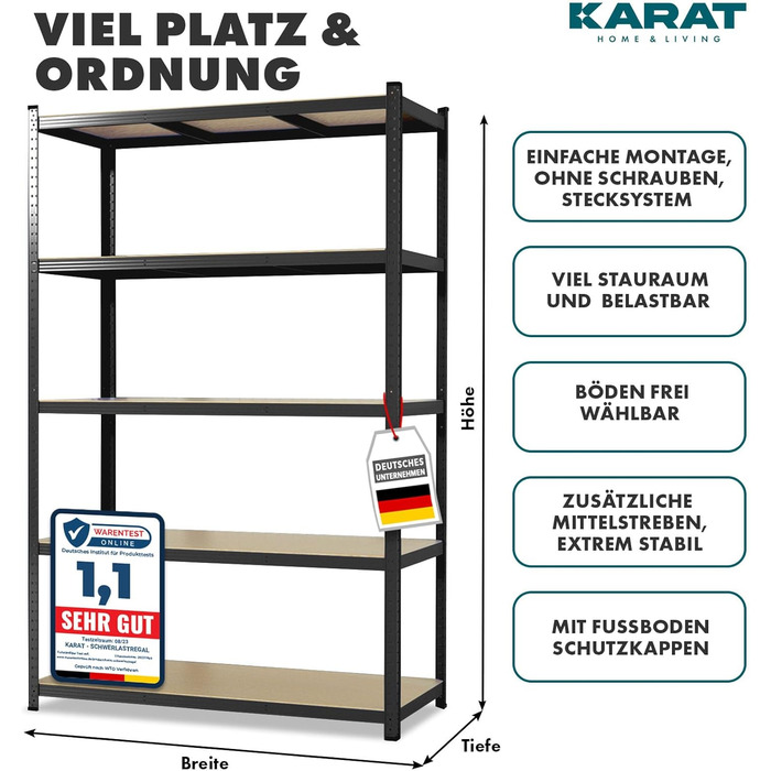 KARAT Heavy-Duty Shelving Unit, 2-Pack