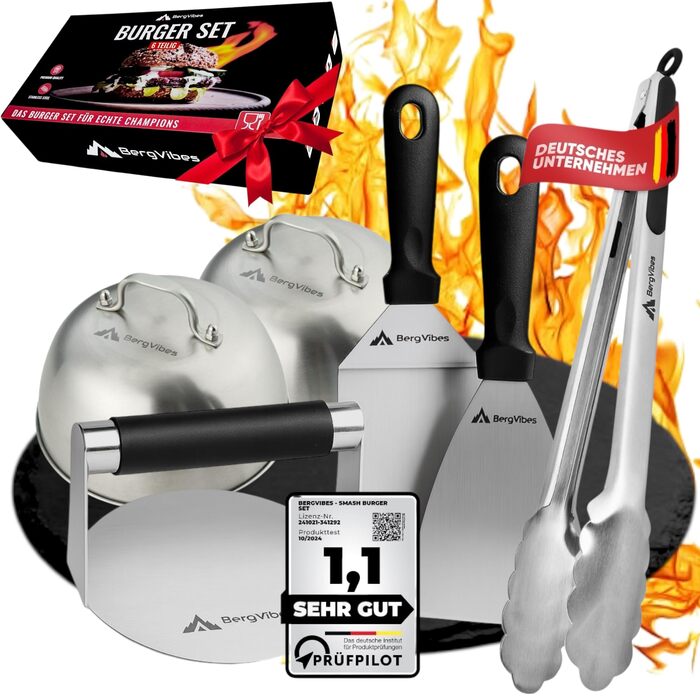 Набір для приготування Smash Burger Bergvibes (6 предметів) з нержавіючої сталі
