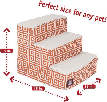 Сходинка для тварин Majestic Pet 3-ступенева блакитно-бірюзова з візерунком ланцюгів, для котів та собак