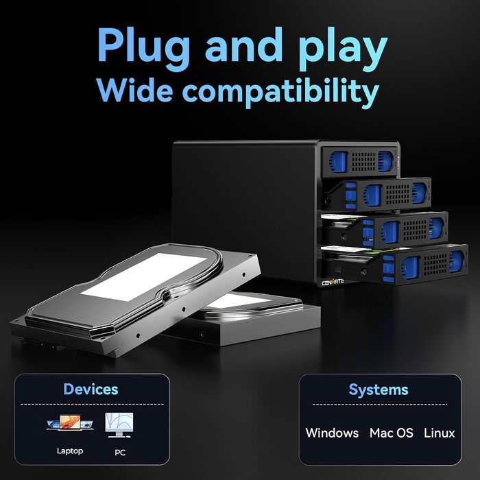 Зовнішній HDD-корпус на 4 слоти для 2.5/3.5
