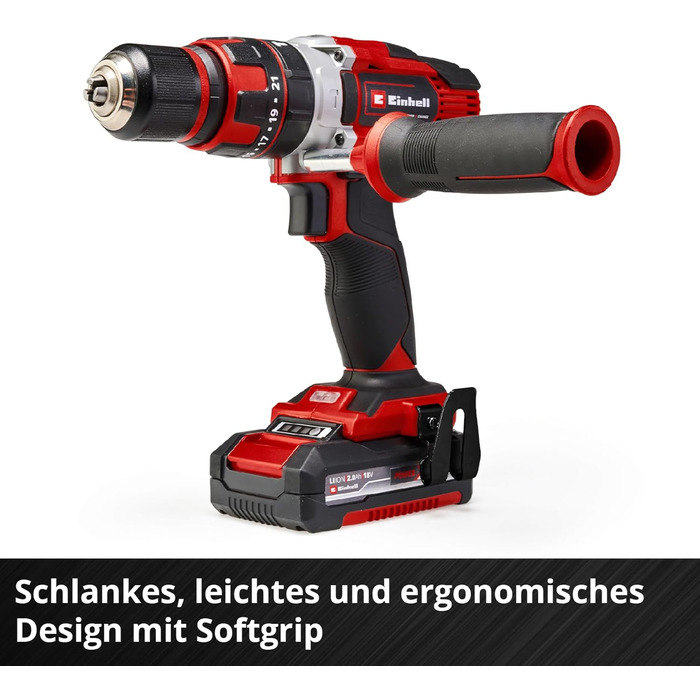 Акумуляторний дриль-шуруповерт Einhell TE-CD 18/48 Li-i Solo Power X-Change (18 В, Li-Ion, 2 швидкості, ударний режим, LED, 2x 2.0 Ah акумулятори, зарядний пристрій)