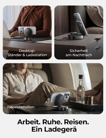 Зарядна станція LISEN 3-в-1 MagSafe для Apple iPhone, Apple Watch та AirPods (25W, Qi2.2) з мережею 45W