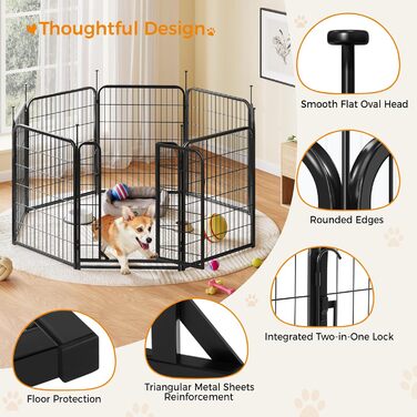 Вольєр для собак Yaheetech 8-секційний, 80 см, для квартири та саду, збірка без інструментів