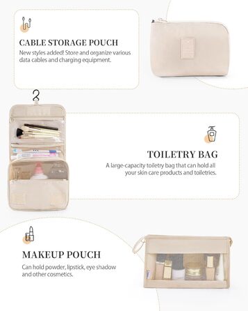 Органайзери для валізи, дорожні аксесуари, водонепроникні сумки-органайзери, 10 шт. Бежевий