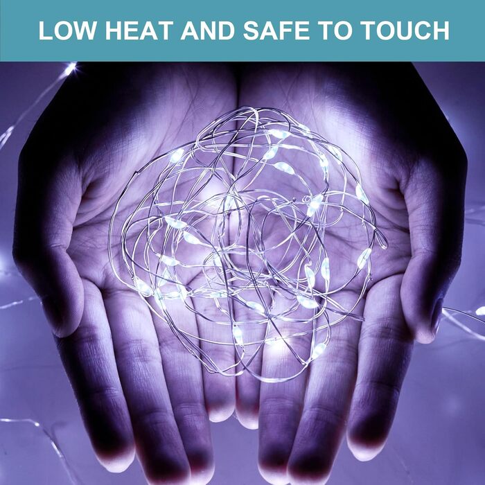 LED гірлянда світлодіодна, 23м, 200 LED, на батарейках, з таймером, 8 режимів, для дому та саду, на Різдво, Великдень, вечірку, декорування (1 шт, холодне біле світло)