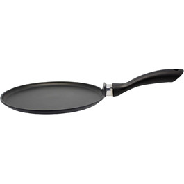 ELO Crepe Pan, 28 cm, ALUCAST - Frying pan made of energy-saving die-cast aluminum with non-stick coating, suitable for ceramic, gas, electric, and induction cooktops - dishwasher safe, Color: Black 28CM ALT Crepes Pan