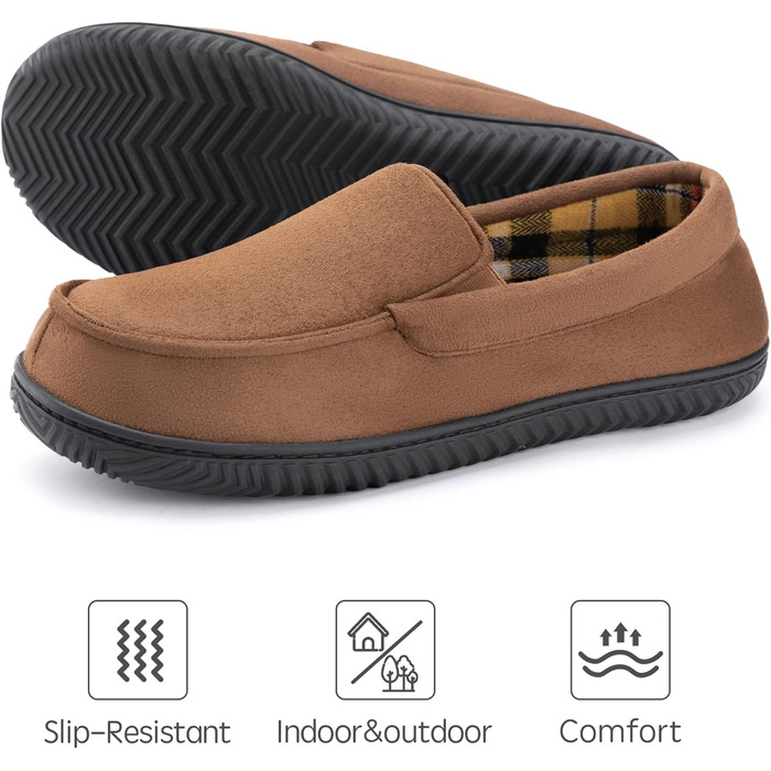 Чоловічі домашні тапочки RockDove Alexander з дихаючим фетровим підкладкою та неслизькою підошвою з піни EVA, 43 EU, Коричневий