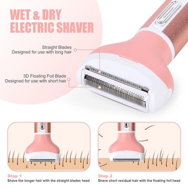 Електричний жіночий бритва ACWOO 4-в-1: для обличчя, носа, під пахвами, в зоні бікіні. USB-зарядка (G-orange)